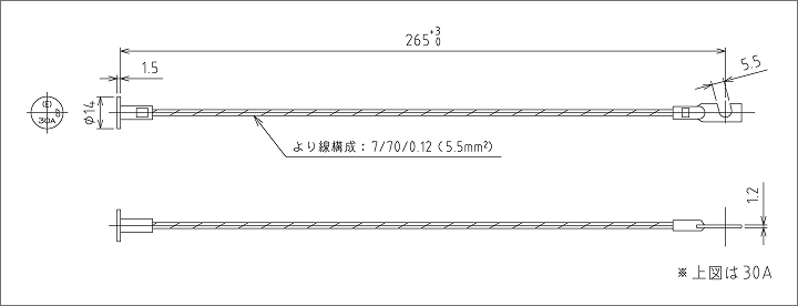 FB (30A)の外形図