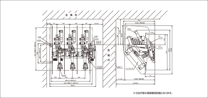 PFS-205TM-R-Aの外形図